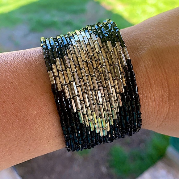 Handmade Beaded Cuff Bracelet - Picture 1 of 2